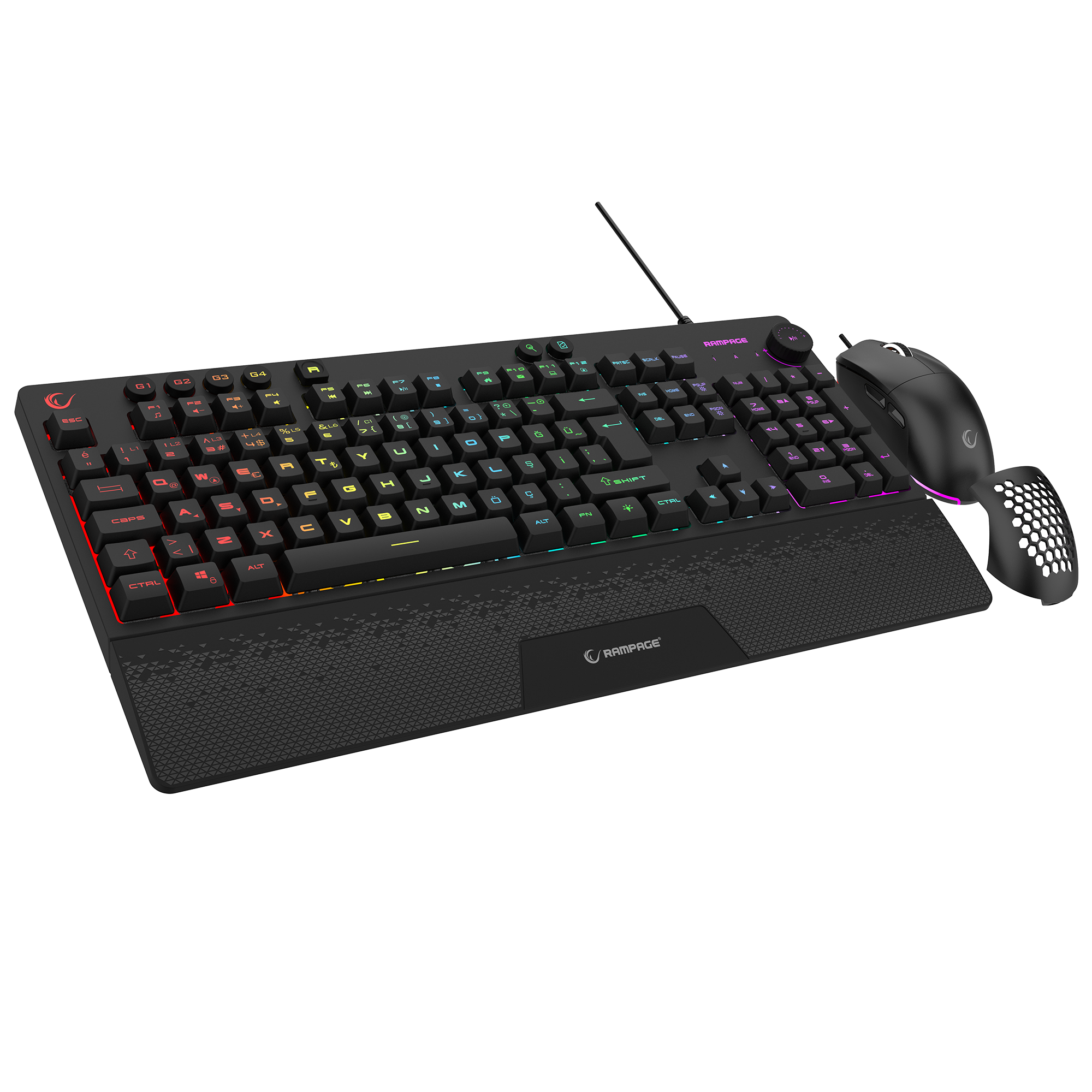 RGB Oyuncu Klavye Mouse Set-Siyah
