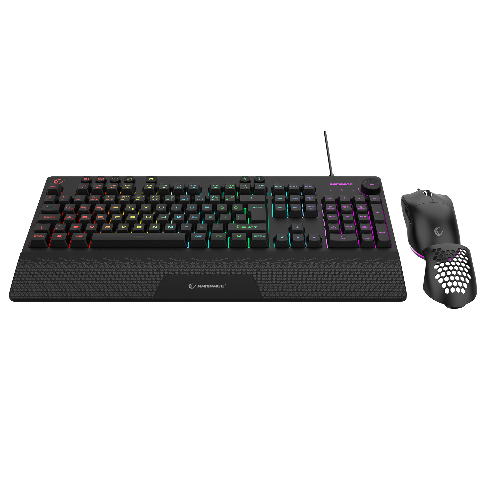 RGB Oyuncu Klavye Mouse Set-Siyah