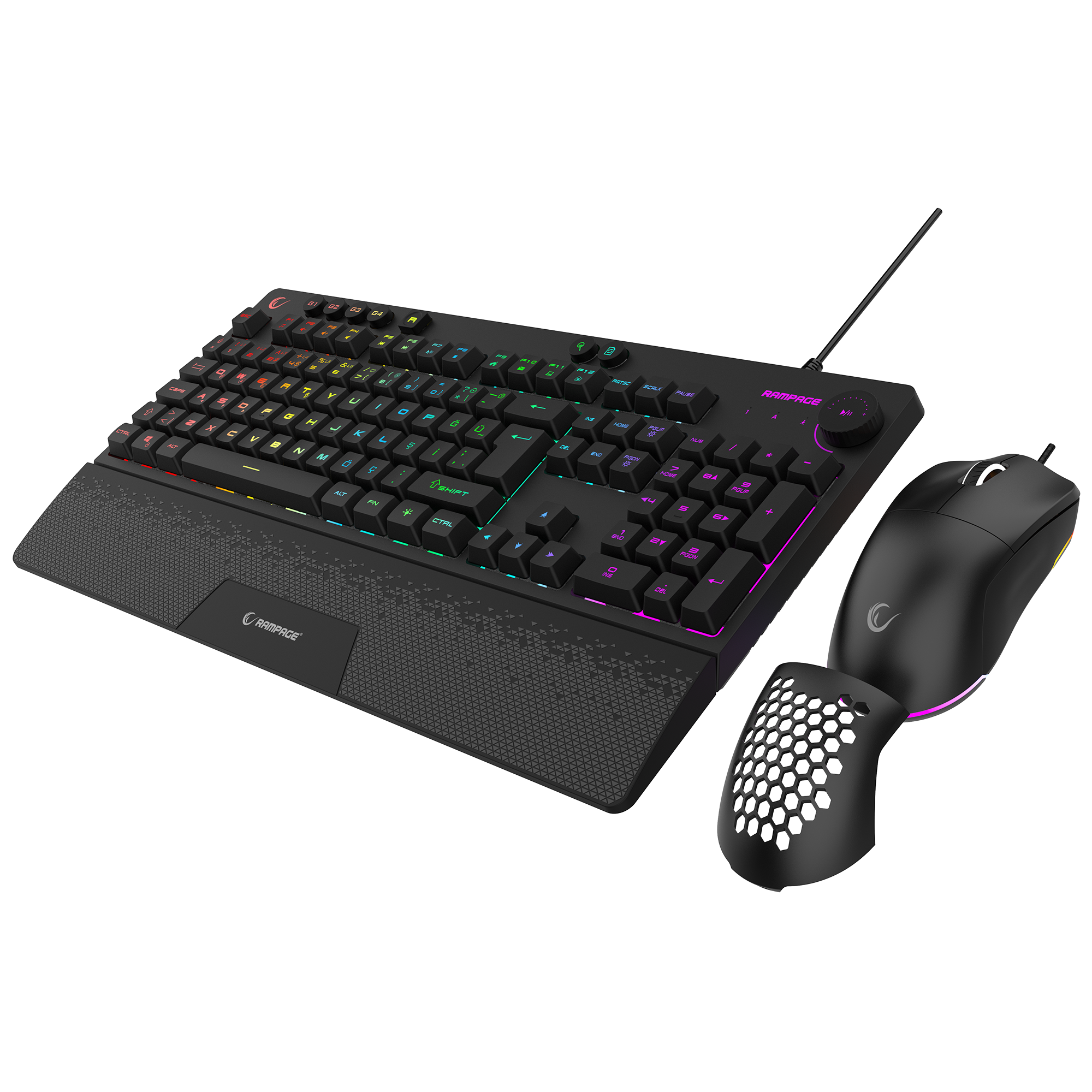 RGB Oyuncu Klavye Mouse Set-Siyah