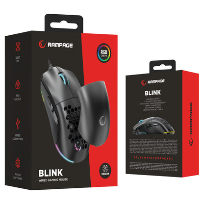 Blink 7 Macro Key RGB 12800 Dpi Gaming Mouse-Black
