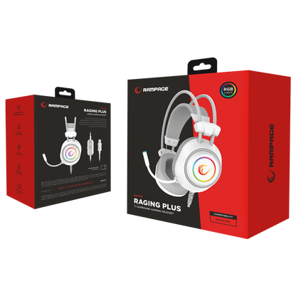 Rm-K19 Raging Plus 7.1 Surround RGB Mikrofonlu Oyuncu Kulaklık-Beyaz