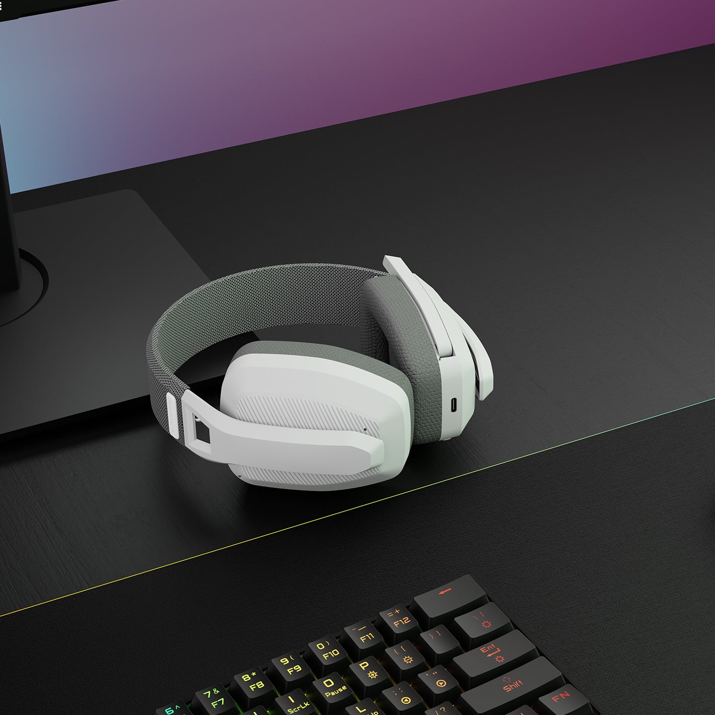 Blitz Wireless Gaming Headset with Microphone-White