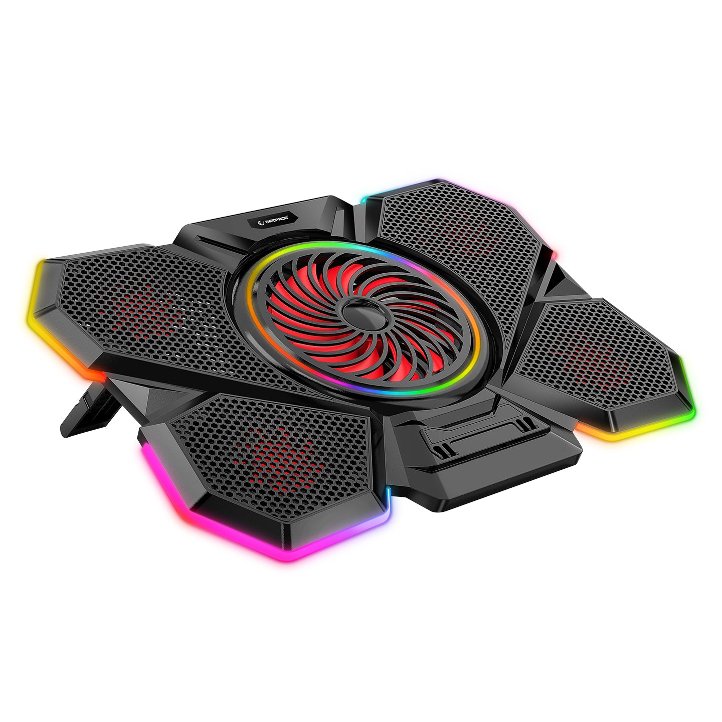 S47 COOLFLOW 5 Adet Kırmızı Led Fan 17.3 Notebook Soğutucu Stand