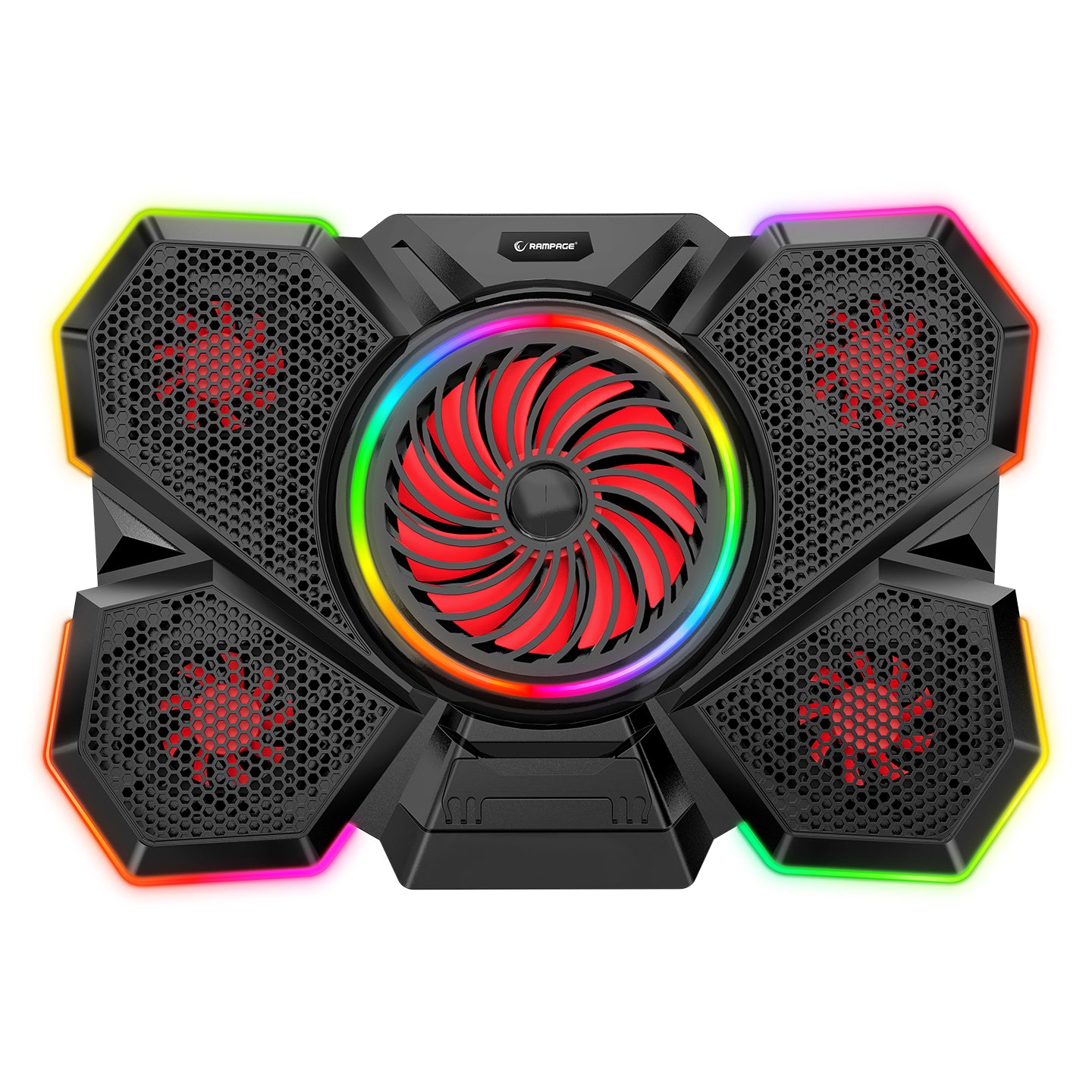 S47 COOLFLOW 5 Adet Kırmızı Led Fan 17.3 Notebook Soğutucu Stand