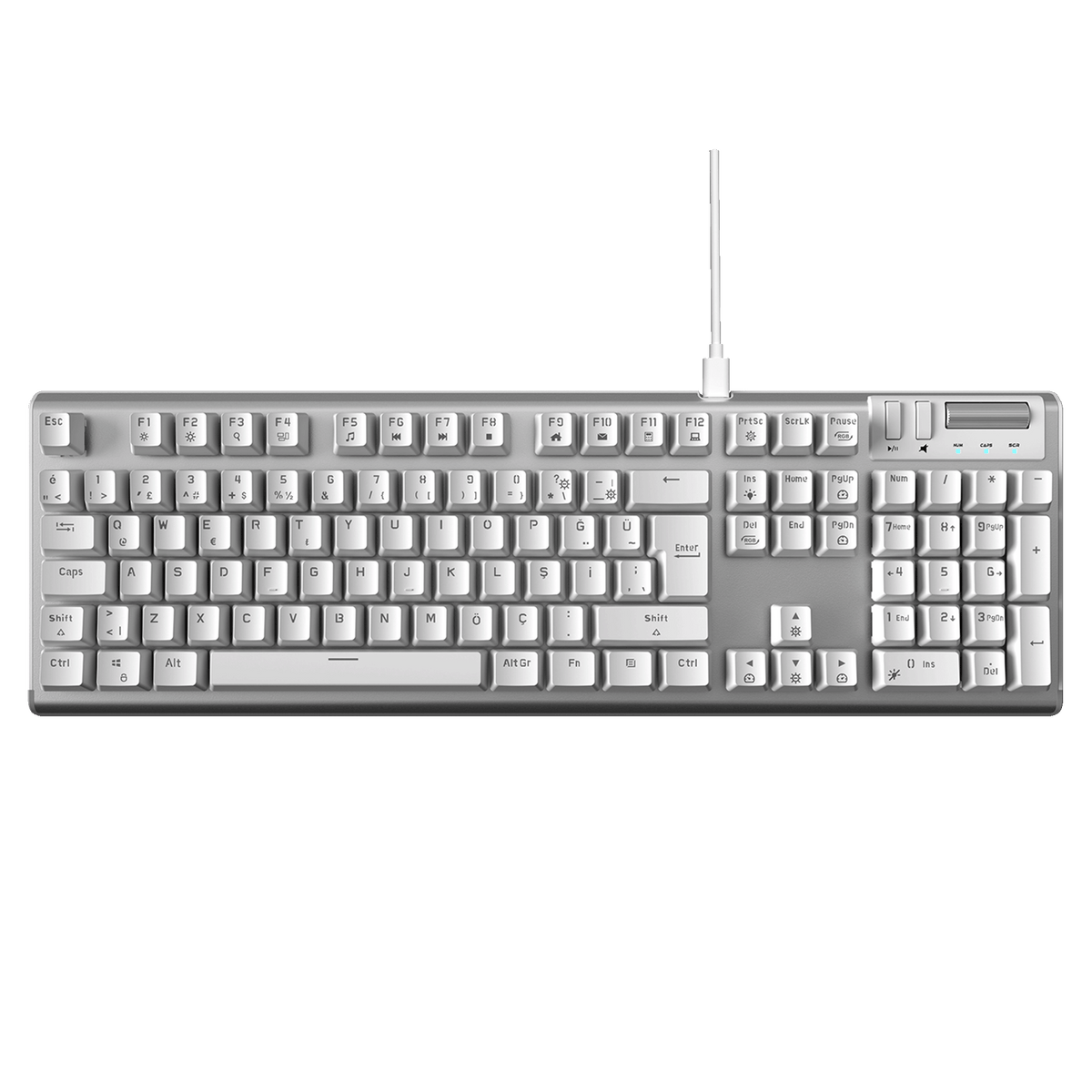 Carbon - Bilek Destekli Red Switch Oyuncu Klavyesi-Beyaz