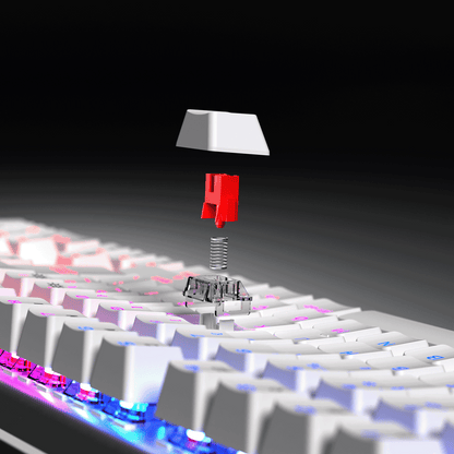 Carbon - Bilek Destekli Red Switch Oyuncu Klavyesi-Beyaz