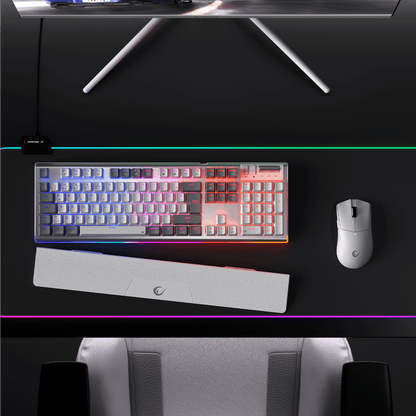 Carbon Pro Outemu Red Switch Wireless Mechanical Gaming Keyboard-White/Gray