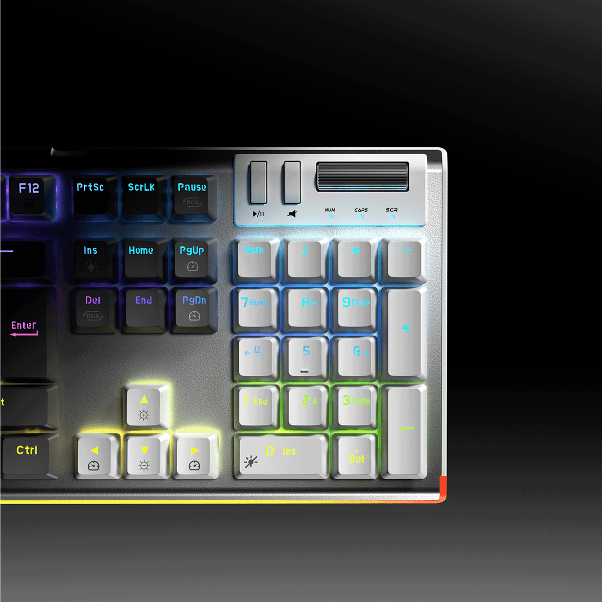 Carbon Pro Outemu Red Switch Wireless Mechanical Gaming Keyboard-White/Gray