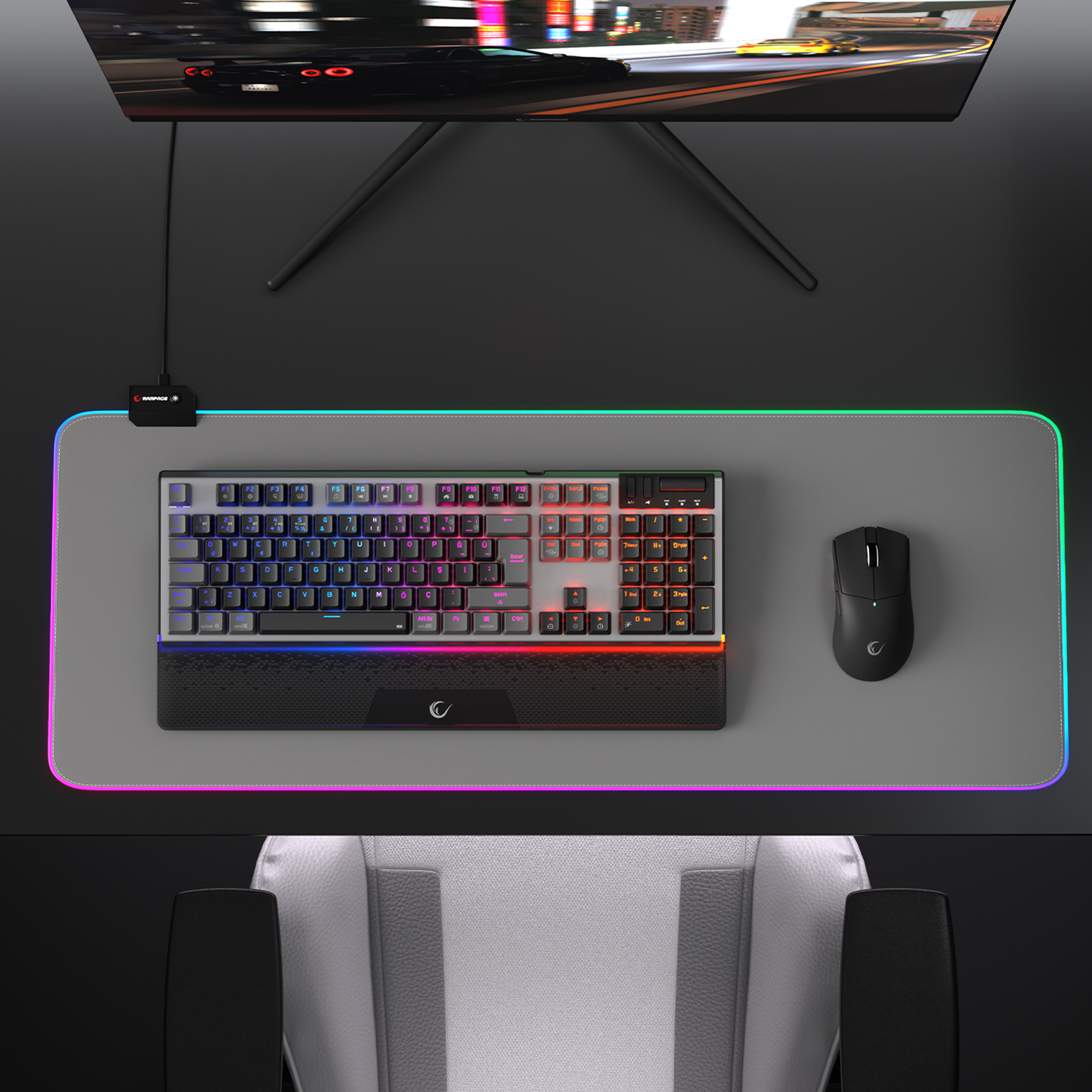Carbon Pro Outemu Red Switch Wireless Mechanical Gaming Keyboard - Black/Gray