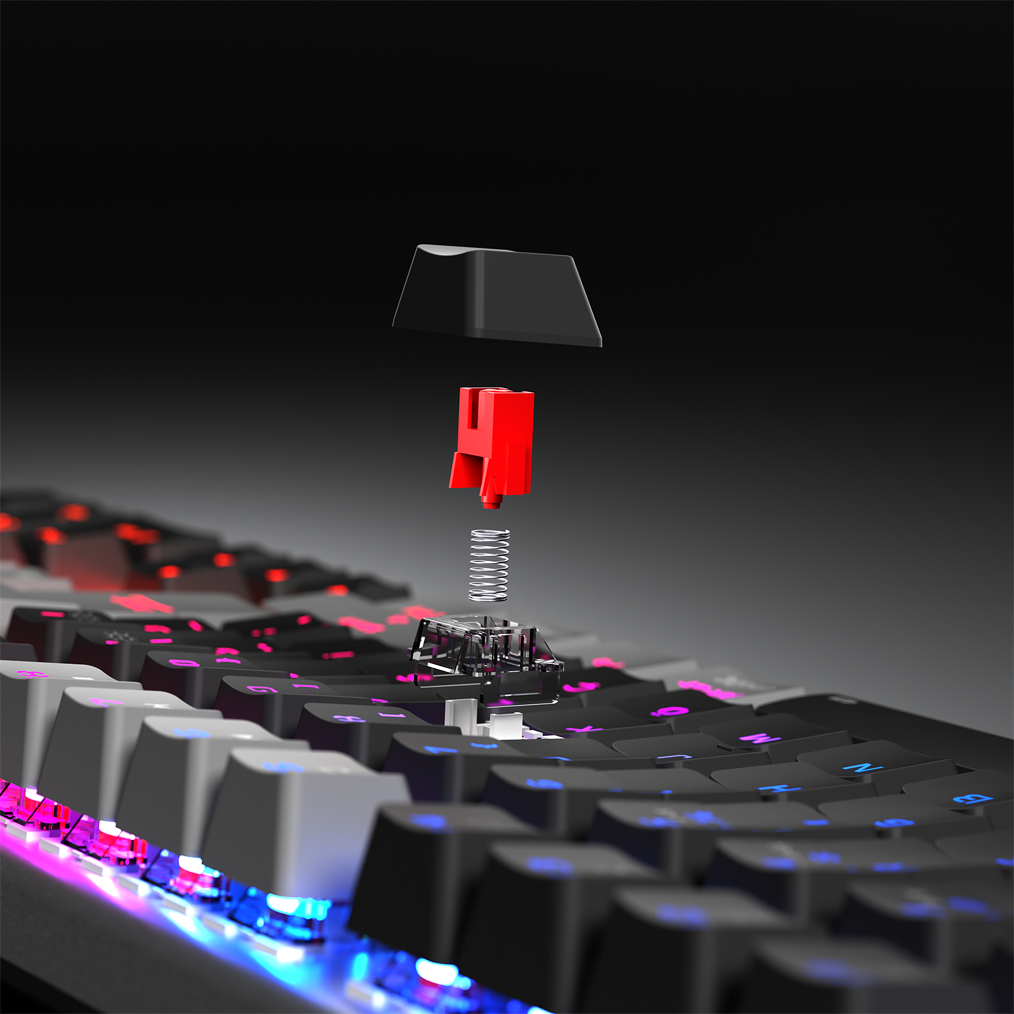 Carbon Pro Outemu Red Switch Wireless Mechanical Gaming Keyboard - Black/Gray