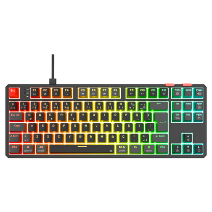 Yoru TKL RGB Outemu Red Switch Mekanik Oyuncu Klavyesi-Siyah/Gri