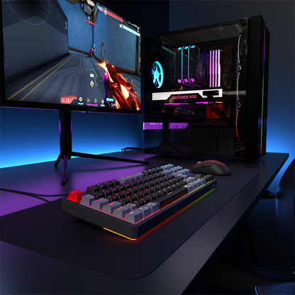 Yoru TKL RGB Outemu Red Switch Mekanik Oyuncu Klavyesi-Siyah/Gri