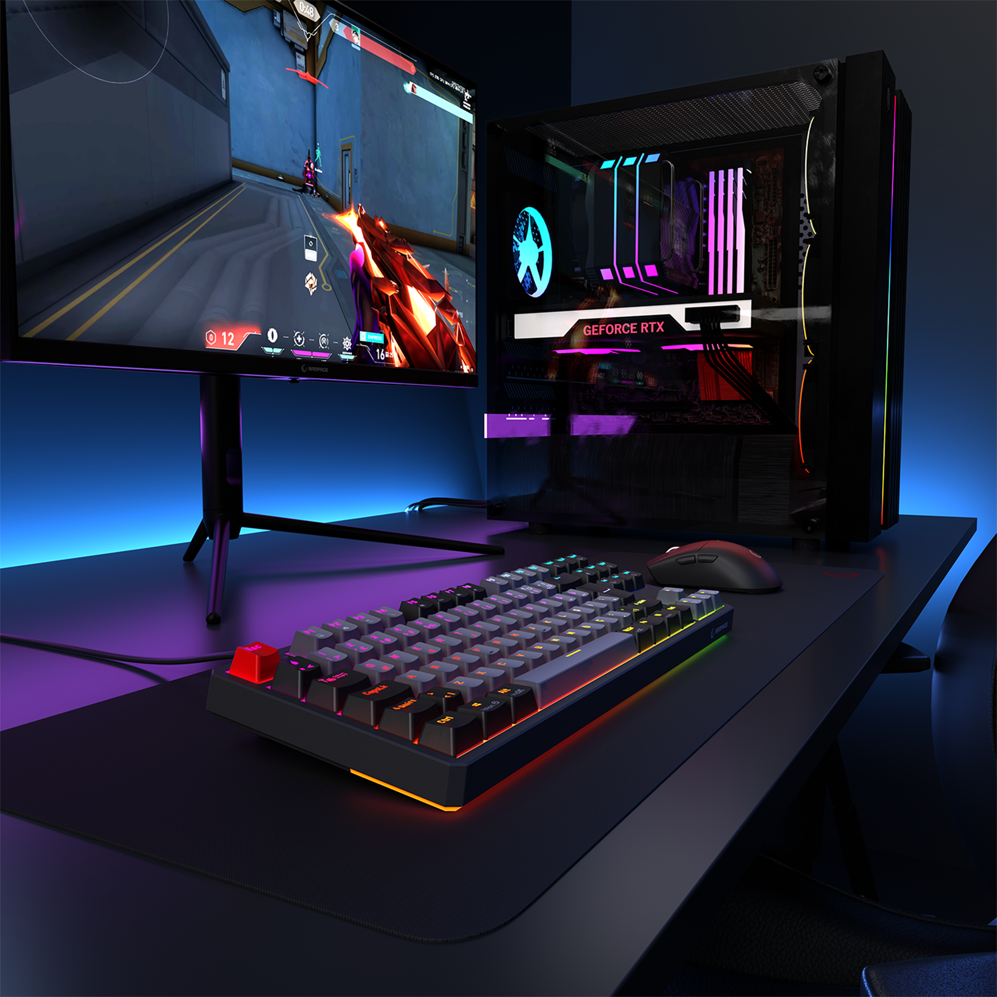 Yoru TKL RGB Outemu Red Switch Mechanical Gaming Keyboard-Gray/Black