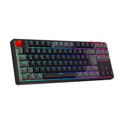 YORU TKL PRO - RGB Red Switch Mekanik Kablosuz Oyuncu Klavyesi- Siyah/Gri