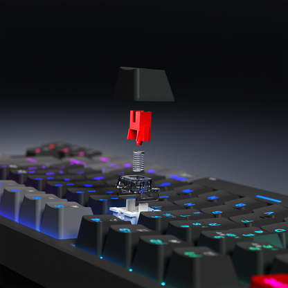 YORU TKL PRO - RGB Red Switch Mekanik Kablosuz Oyuncu Klavyesi- Siyah/Gri