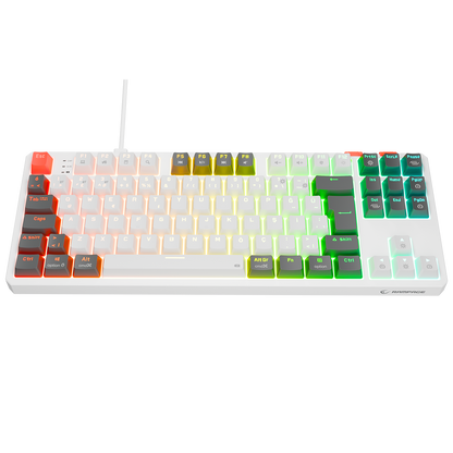 Yoru TKL RGB Red Switch Mekanik Oyuncu Klavyesi-Beyaz/Gri