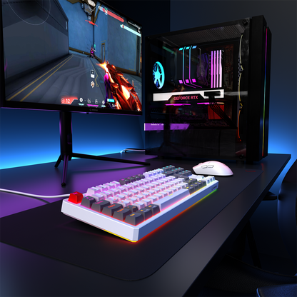 Yoru TKL RGB Red Switch Mechanical Gaming Keyboard-White/Gray