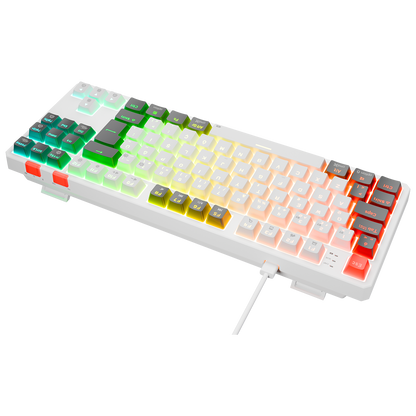 Yoru TKL RGB Red Switch Mekanik Oyuncu Klavyesi-Beyaz/Gri