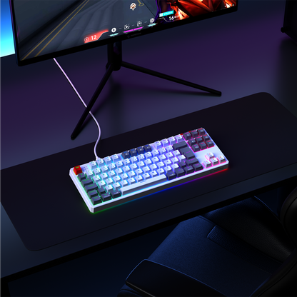 Yoru TKL RGB Red Switch Mechanical Gaming Keyboard-White/Gray