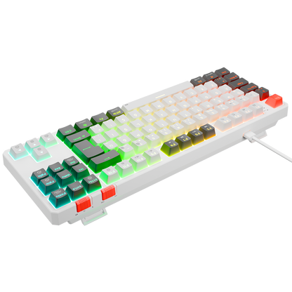 Yoru TKL RGB Red Switch Mekanik Oyuncu Klavyesi-Beyaz/Gri