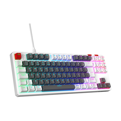 Yoru TKL RGB Outemu Red Switch Mekanik Oyuncu Klavyesi- Gri/Beyaz