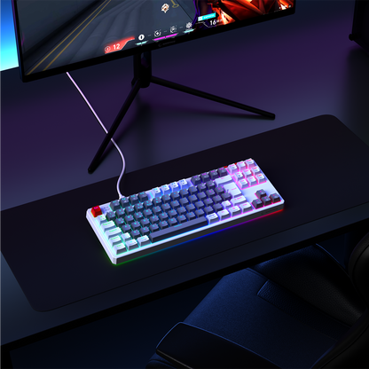 Yoru TKL RGB Outemu Red Switch Mekanik Oyuncu Klavyesi- Gri/Beyaz