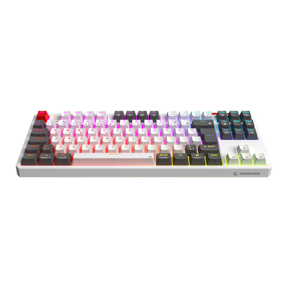 Yoru TKL Pro RGB Outemu Red Switch Mekanik Kablosuz Oyuncu Klavyesi-Beyaz/Gri