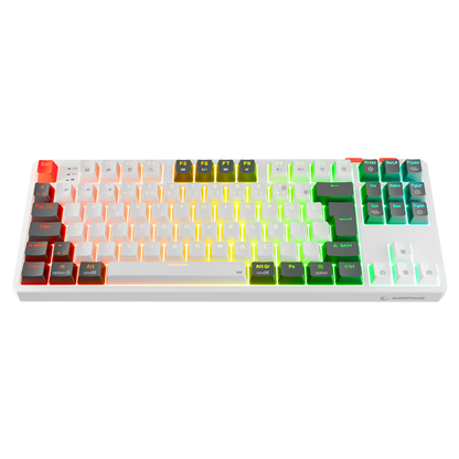 Yoru TKL Pro RGB Outemu Red Switch Mekanik Kablosuz Oyuncu Klavyesi-Beyaz/Gri