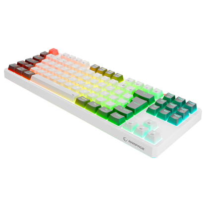 Yoru TKL Pro RGB Outemu Red Switch Mekanik Kablosuz Oyuncu Klavyesi-Beyaz/Gri