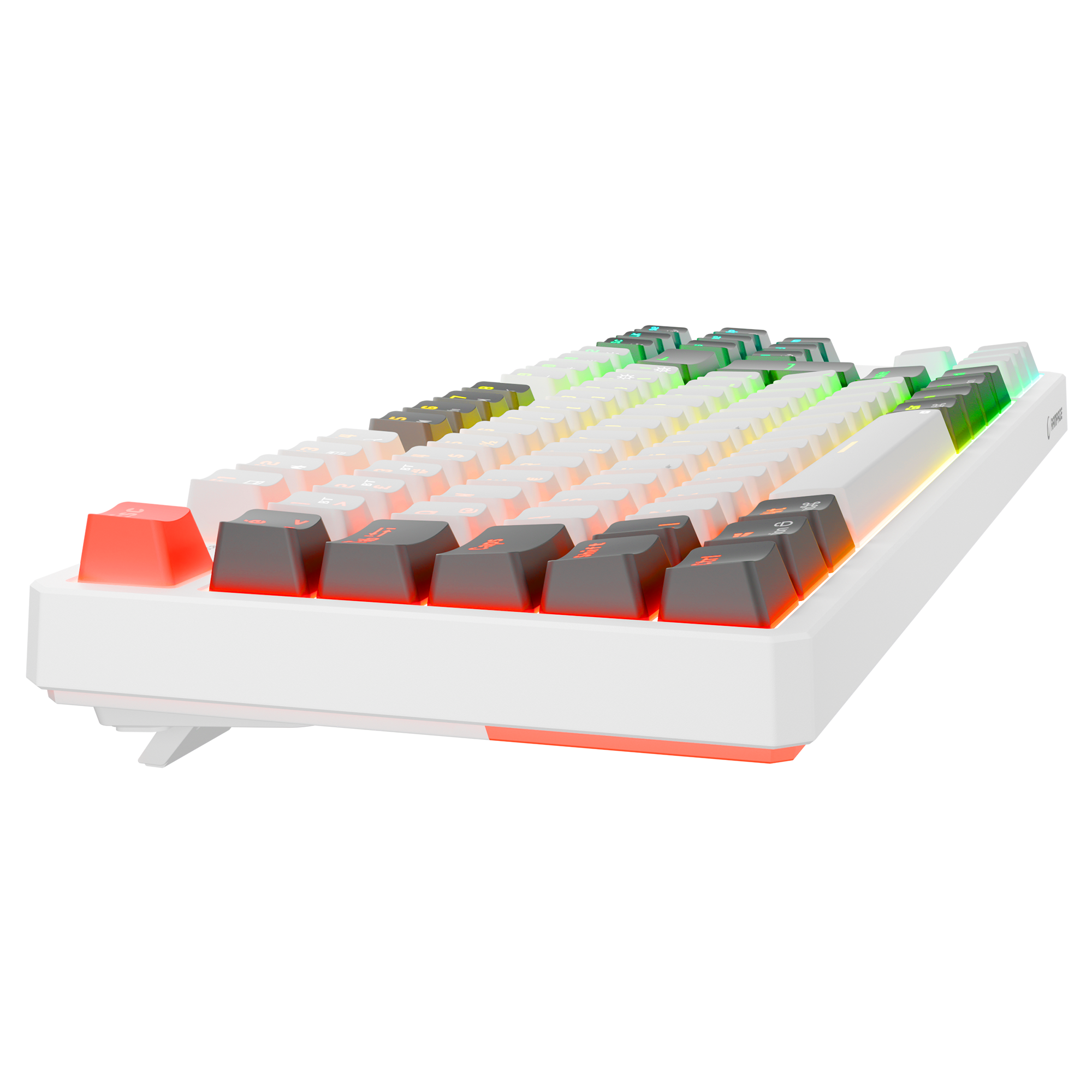 Yoru TKL Pro RGB Outemu Red Switch Mekanik Kablosuz Oyuncu Klavyesi-Beyaz/Gri