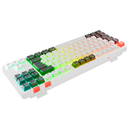 Yoru TKL Pro RGB Outemu Red Switch Mekanik Kablosuz Oyuncu Klavyesi-Beyaz/Gri