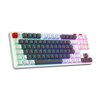 YORU TKL PRO - RGB Red Switch Mekanik Kablosuz Oyuncu Klavyesi-Gri/Beyaz