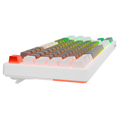 RGB Red Switch Mekanik Kablosuz Oyuncu Klavyesi-Gri/Beyaz