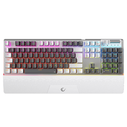 CARBON PRO - Red Switch Kablosuz Mekanik Oyuncu Klavyesi-Gri/Beyaz