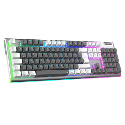 CARBON PRO - Red Switch Kablosuz Mekanik Oyuncu Klavyesi-Gri/Beyaz