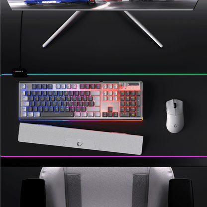 CARBON PRO - Red Switch Kablosuz Mekanik Oyuncu Klavyesi-Gri/Beyaz