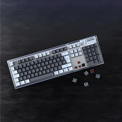 CARBON PRO - Red Switch Kablosuz Mekanik Oyuncu Klavyesi-Gri/Beyaz