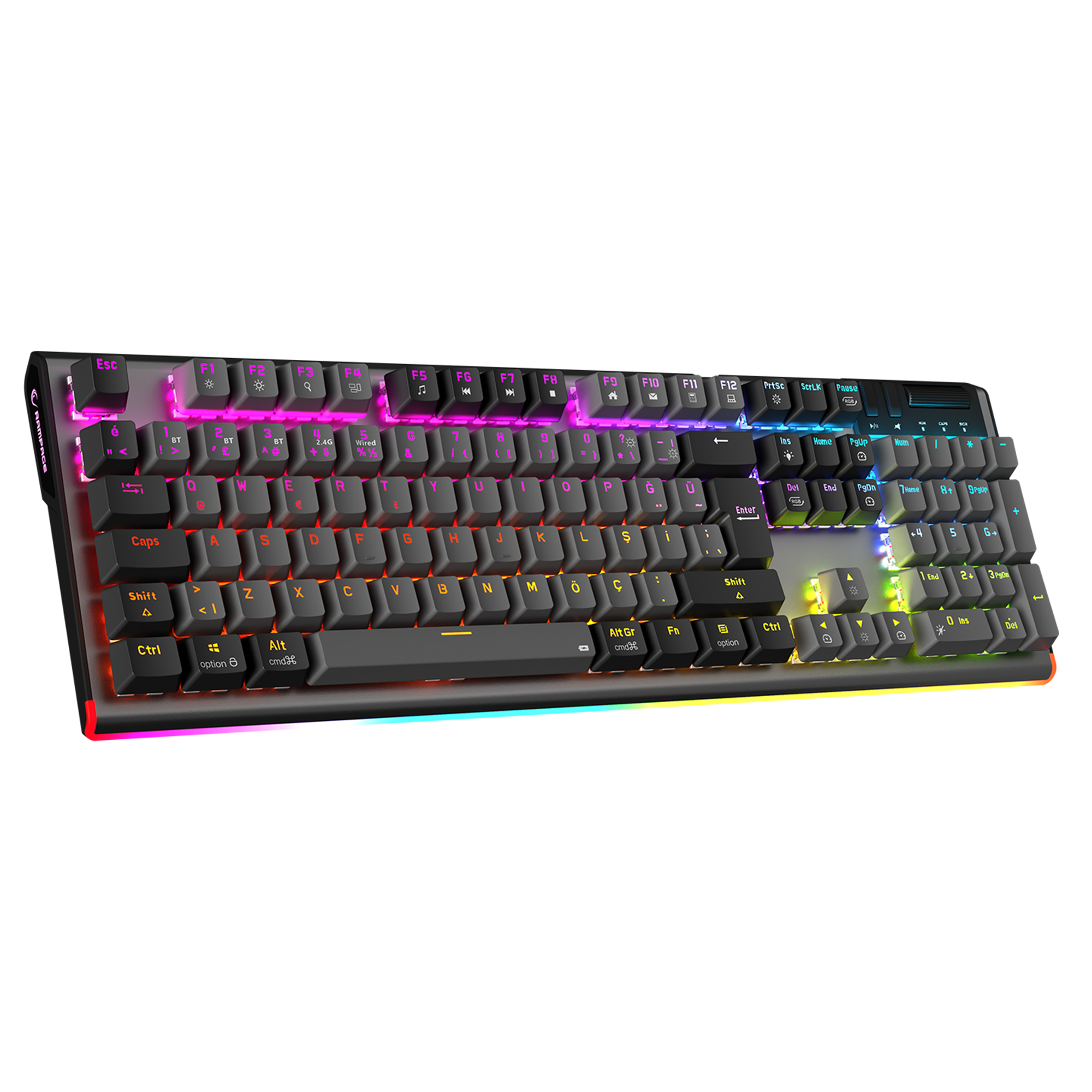 Carbon Pro Outemu Red Switch Wireless Mechanical Gaming Keyboard - Gray/Black