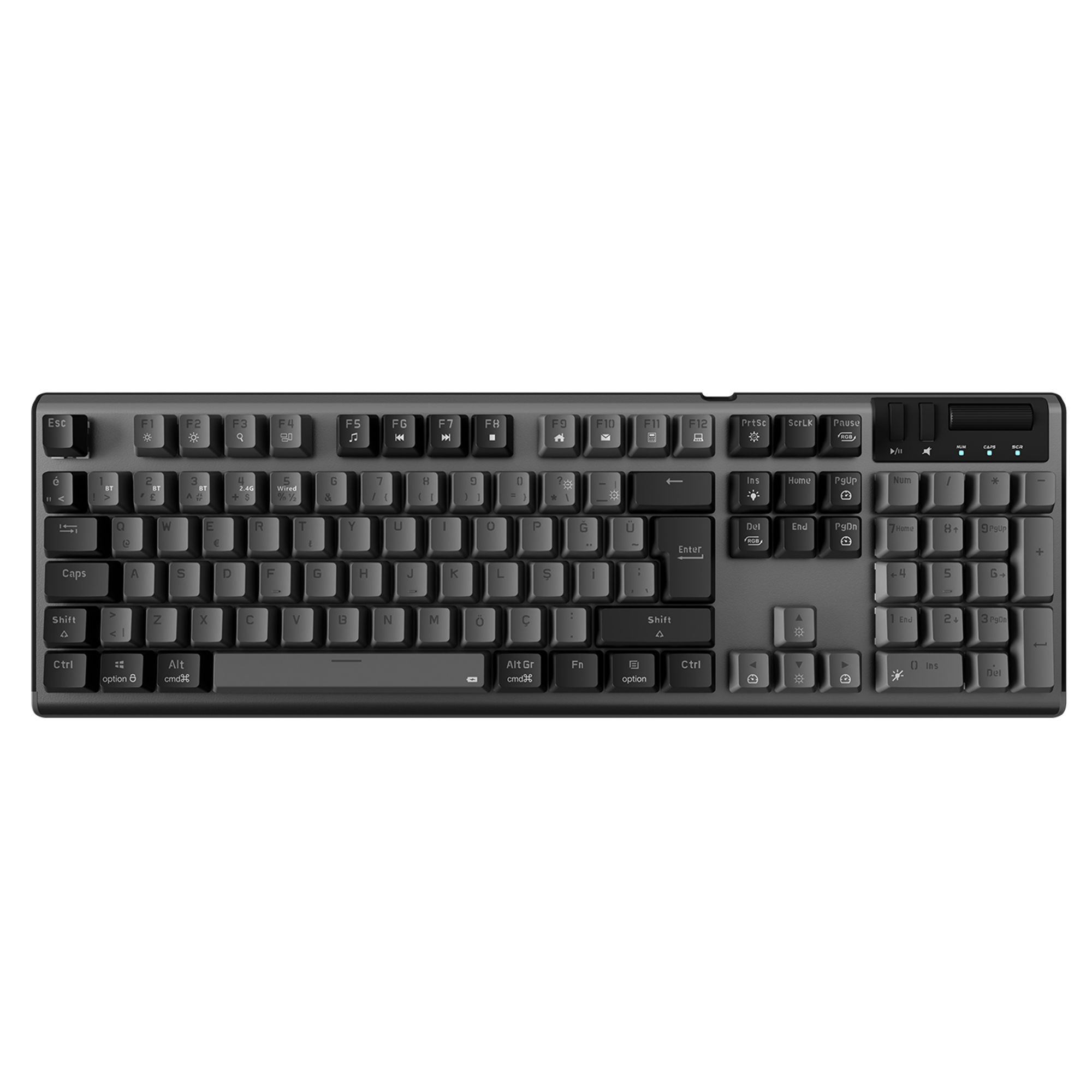 Carbon Pro Outemu Red Switch Wireless Mechanical Gaming Keyboard - Gray/Black