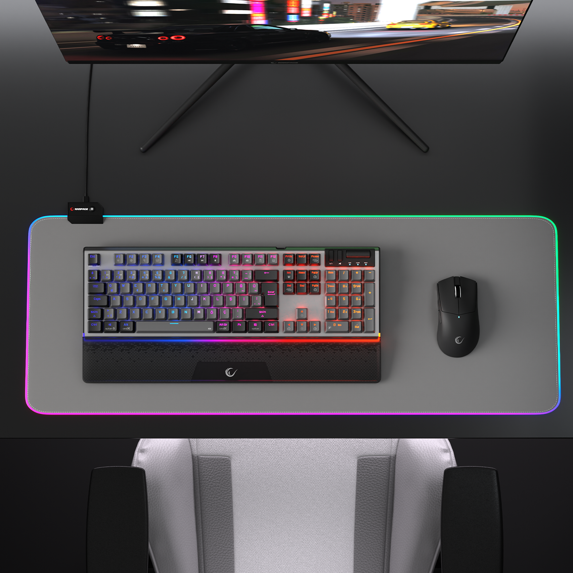 Carbon Pro Outemu Red Switch Wireless Mechanical Gaming Keyboard - Gray/Black