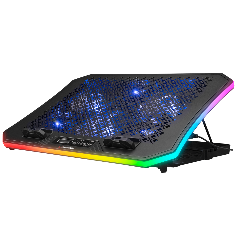 AD-RC34 METAFOR Siyah 6 Fanlı RGB Işıklı 10-19inç Notebook Soğutucu Stand - Rampage