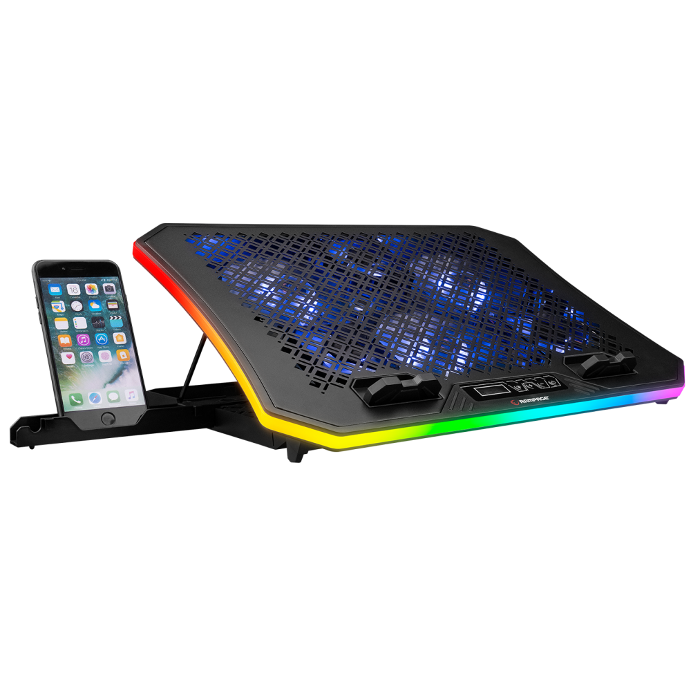 AD-RC34 METAFOR Siyah 6 Fanlı RGB Işıklı 10-19inç Notebook Soğutucu Stand - Rampage