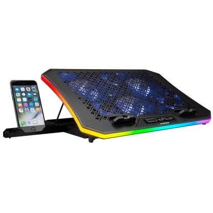 AD-RC34 METAFOR Siyah 6 Fanlı RGB Işıklı 10-19inç Notebook Soğutucu Stand - Rampage