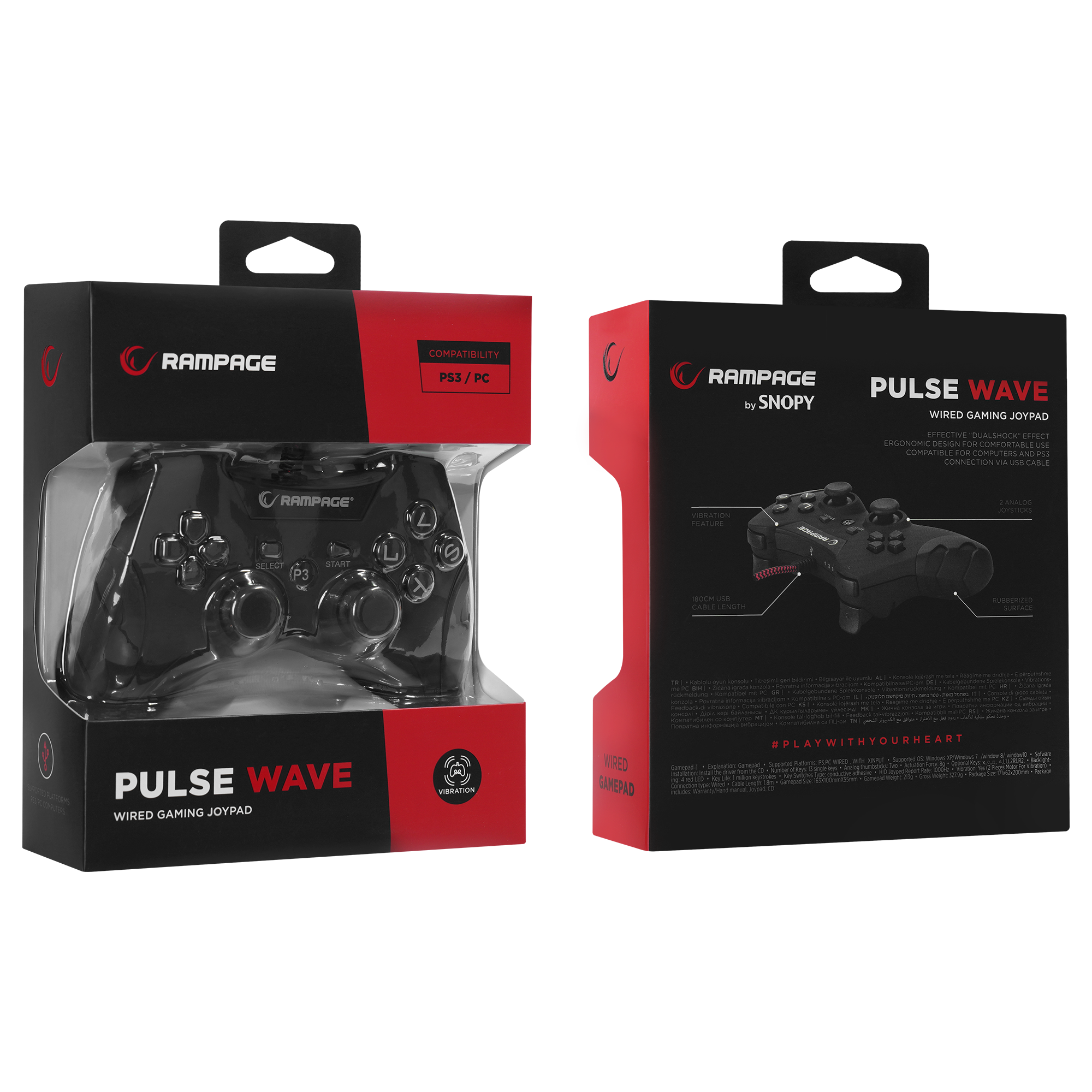 PS3/PC Usb 1.8m Joypad-Siyah