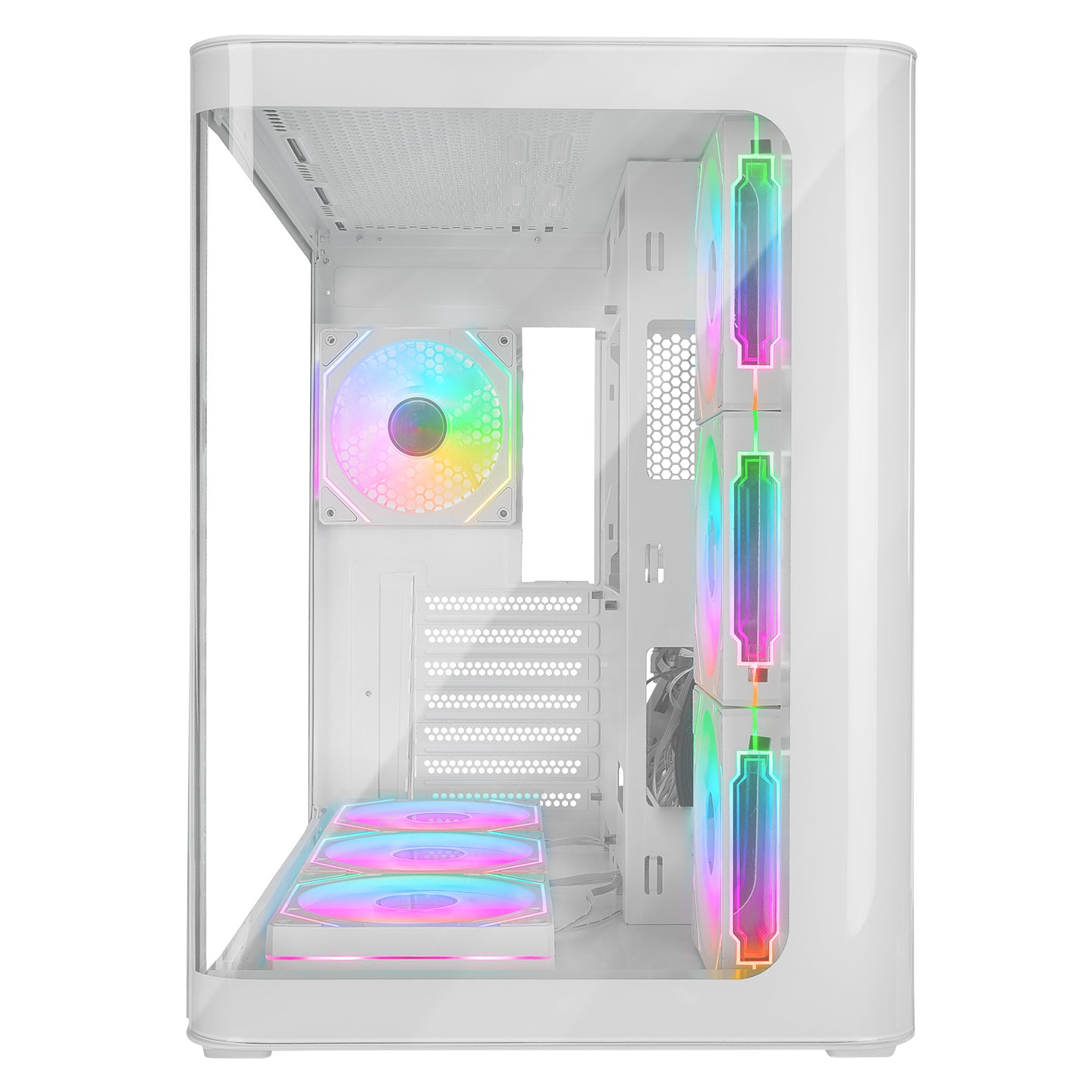 Loopy 7x12cm ARGB Fan Controlled ATX Mid-T Gaming Case-White