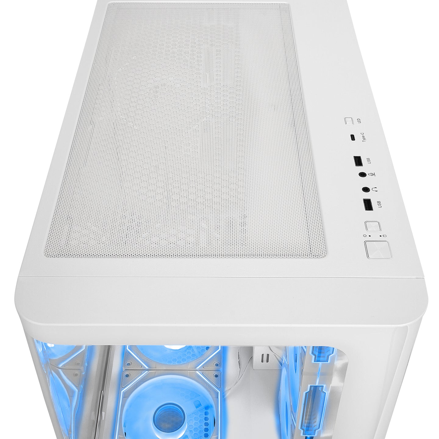 Loopy 7x12cm ARGB Fan Kumandalı Atx Mid-T Oyuncu Kasası-Beyaz
