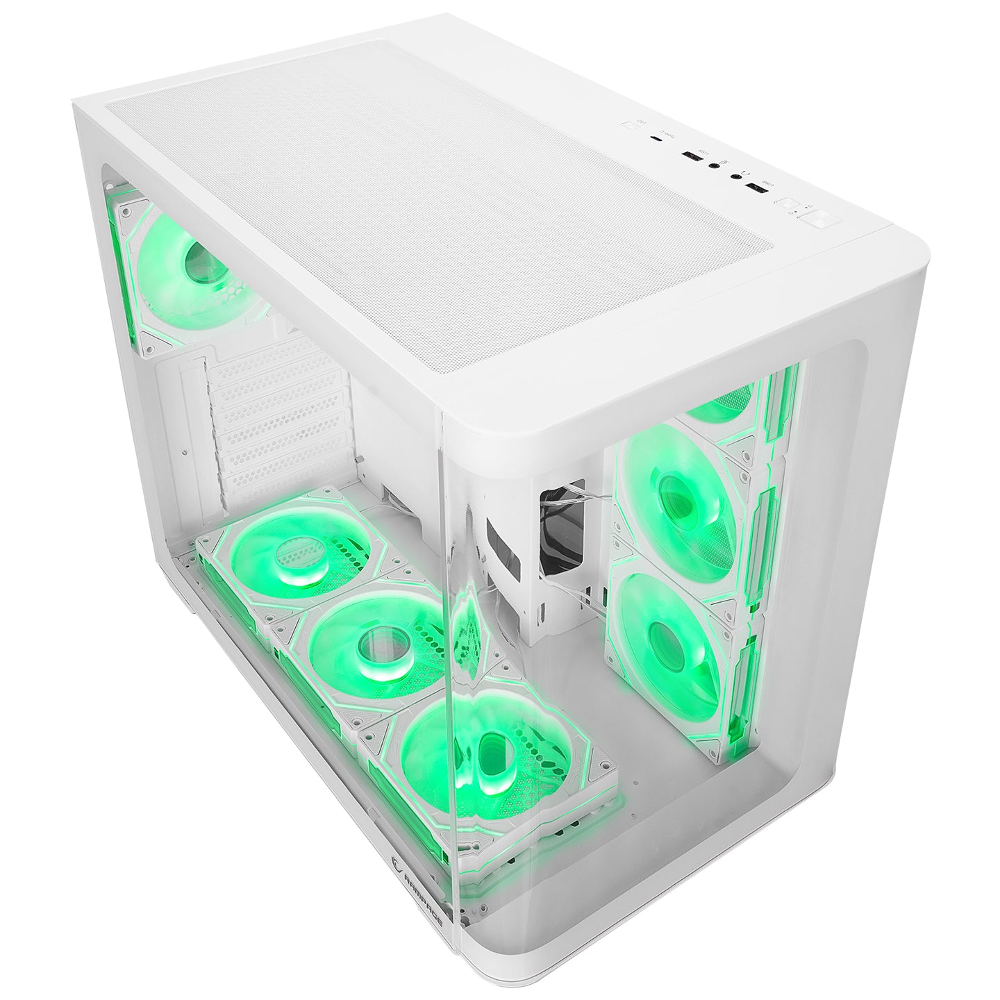 Loopy 7x12cm ARGB Fan Kumandalı Atx Mid-T Oyuncu Kasası-Beyaz