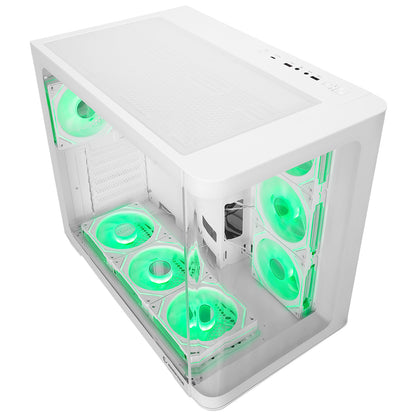 Loopy 7x12cm ARGB Fan Kumandalı Atx Mid-T Oyuncu Kasası-Beyaz