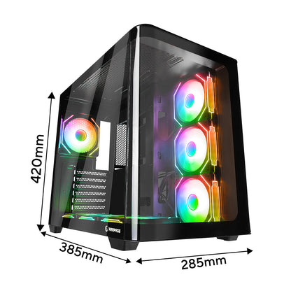 Loopy 7x12cm ARGB Fan Kumandalı Atx Mid-T Oyuncu Kasası-Siyah