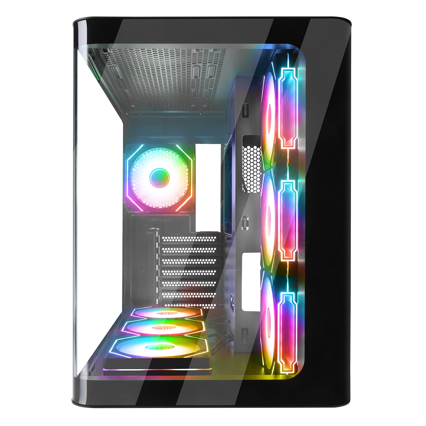 Loopy 7x12cm ARGB Fan Controlled ATX Mid-T Gaming Case-Black